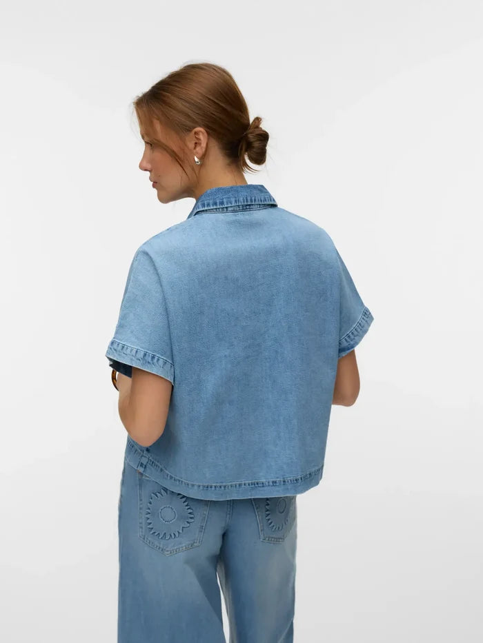 10344715 VMingeborg SS Denim Shirt