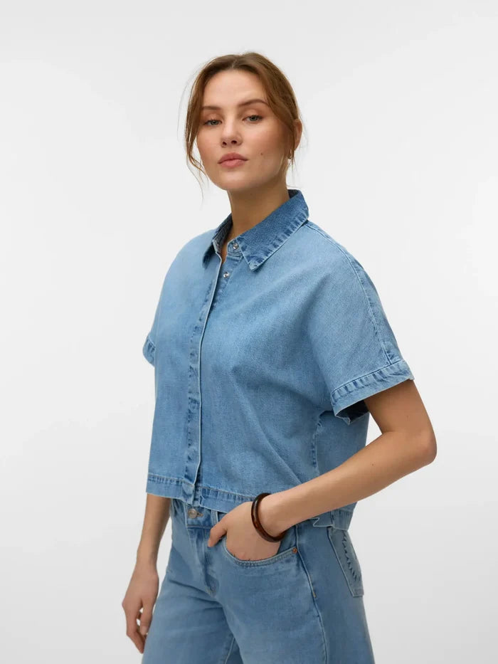 10344715 VMingeborg SS Denim Shirt