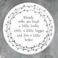 136 Porcelain Leaf Coaster Friends Laugh Louder