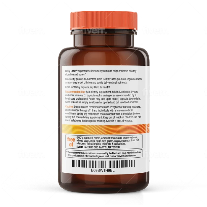 15-in-1 Pre-Probiotics + D3 + Methylfolate capsules - Belly Great