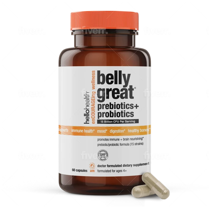 15-in-1 Pre-Probiotics + D3 + Methylfolate capsules - Belly Great
