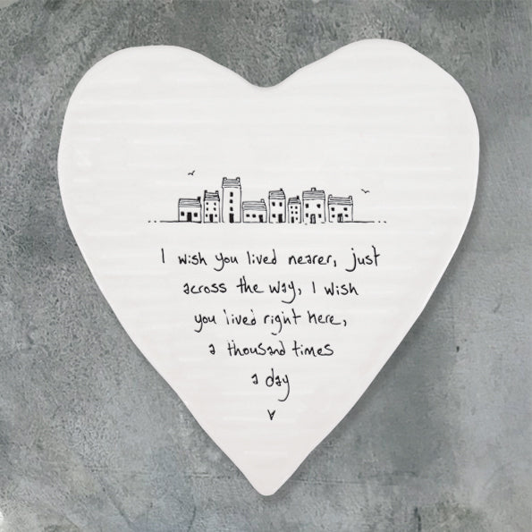 150 Porcelain Heart Coaster Lived Nearer