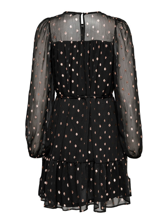 15277620 Onlivy FR Foil L/S V neck dress
