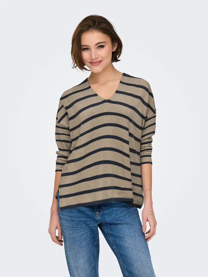 15340735 ONLamalio Life LS V neck knit