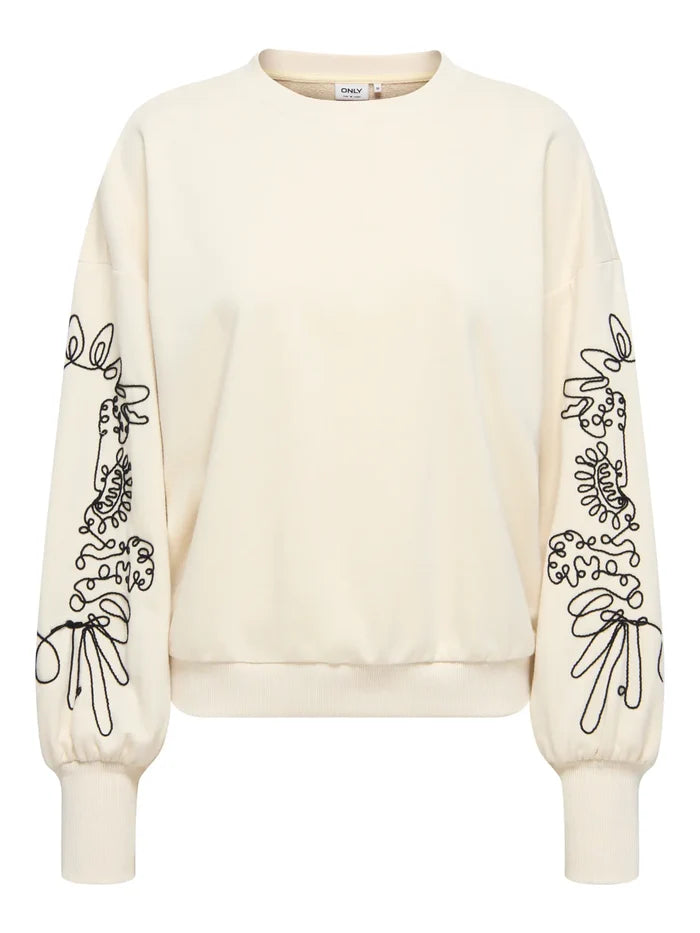 15363824 ONLbrooke L/S O-Neck Detail Sweatshirt