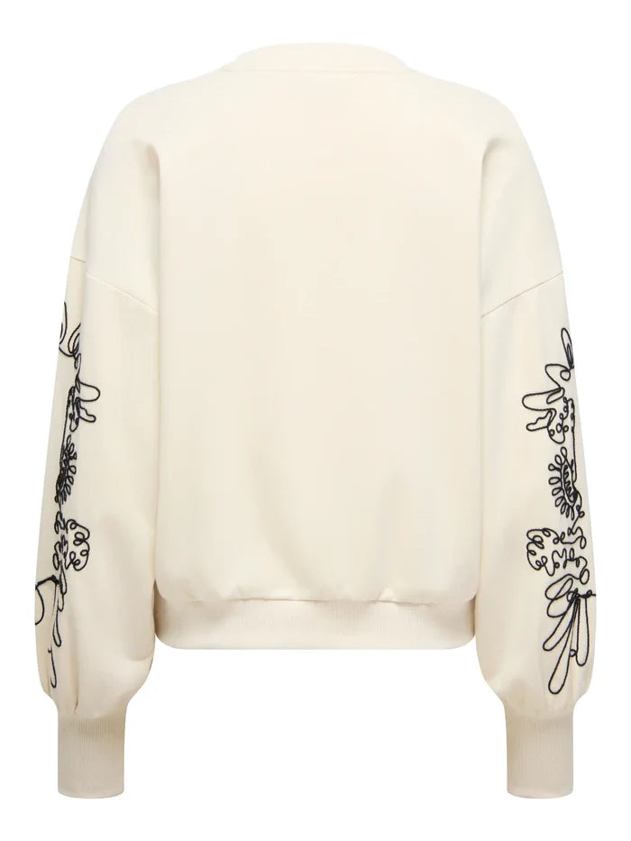 15363824 ONLbrooke L/S O-Neck Detail Sweatshirt