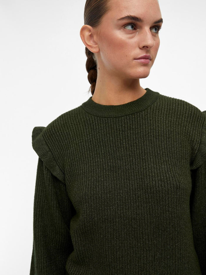 23039233 OBJmalena L/S Ruffle Pullover
