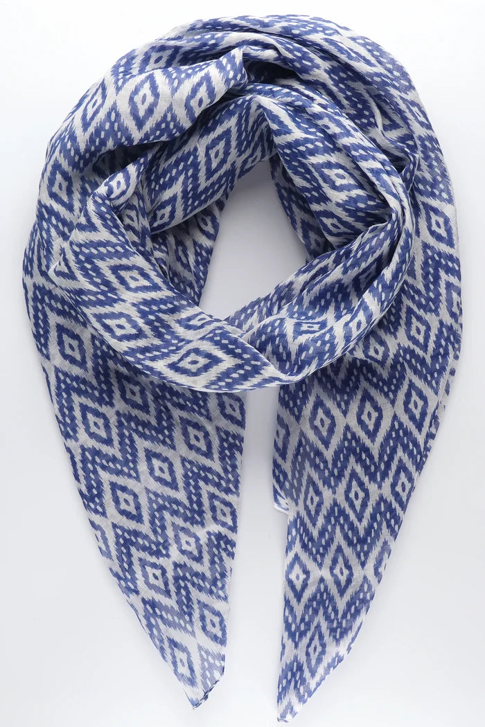 3170O Cotton Scarf in Moroccan Ikat Print