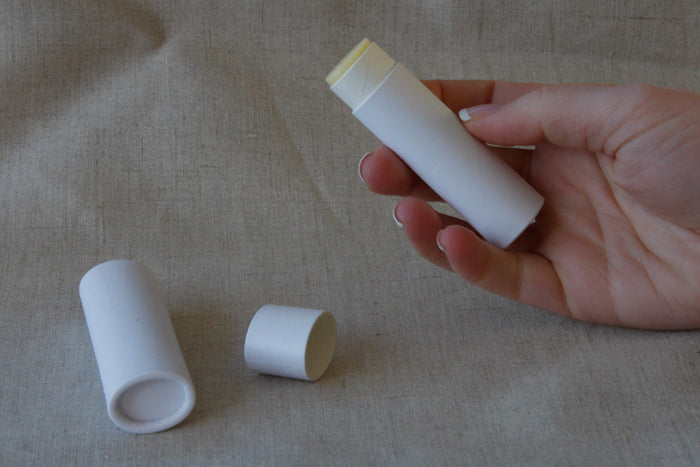 .5 ounce / 15 g White Oval Push-up Lip Balm Tubes