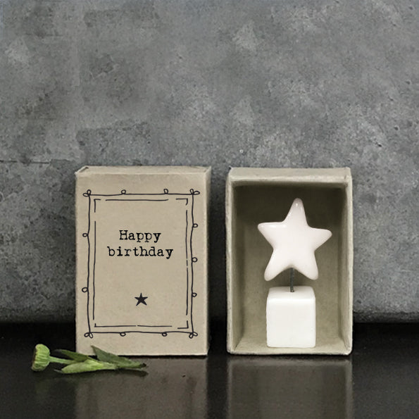 5660 Matchbox star pot - Happy Birthday