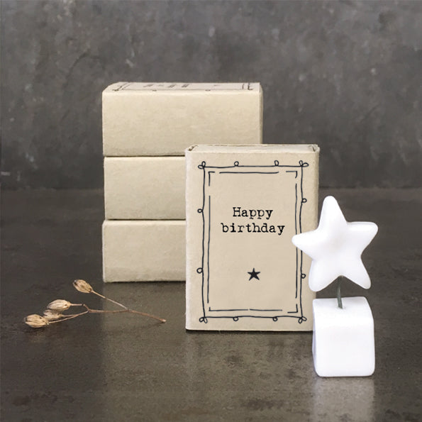 5660 Matchbox star pot - Happy Birthday