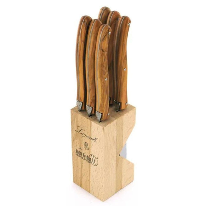 Andre Verdier Laguiole Knife Block - Set 6