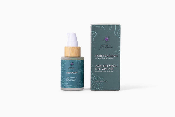Anti Aging Natural Eye Cream with Emerald Powder. Reduces Wrinkles & Puffiness