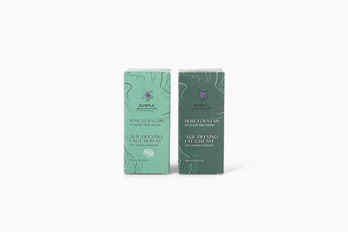 Anti Aging Natural Face Serum with Emerald Powder. Brightening & Smoothing for Mature Skin