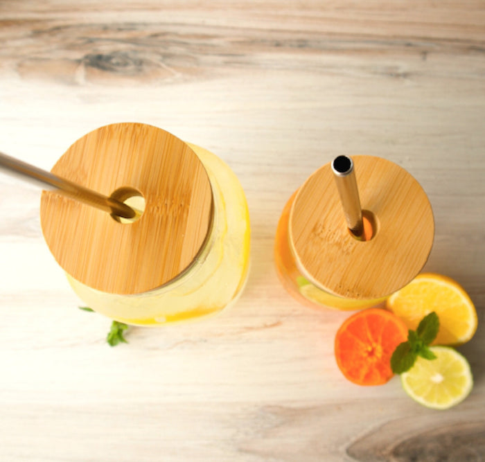 Bamboo Lid w/ Straw Hole