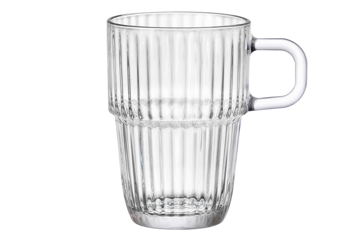 Bormioli Rocco Latte Macchiato Glazen - Irish Coffee Glazen - Koffiekopjes met oor - Stapelbaar - Barshine 315 ml - 6 Stuks