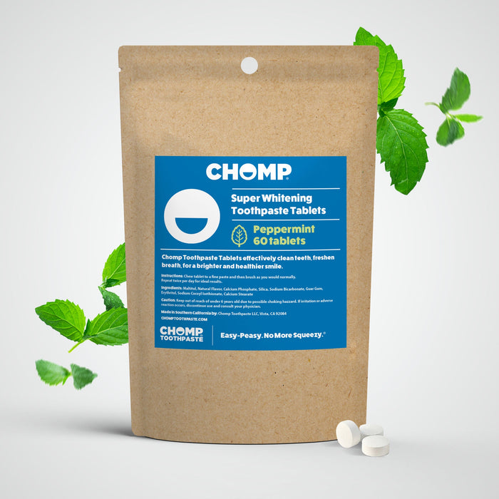 CHOMP Super Whitening Peppermint Toothpaste Tablets Refill