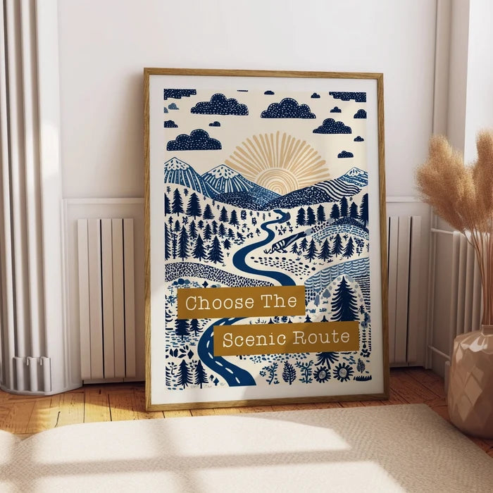 Choose The Scenic Route Folksy Print