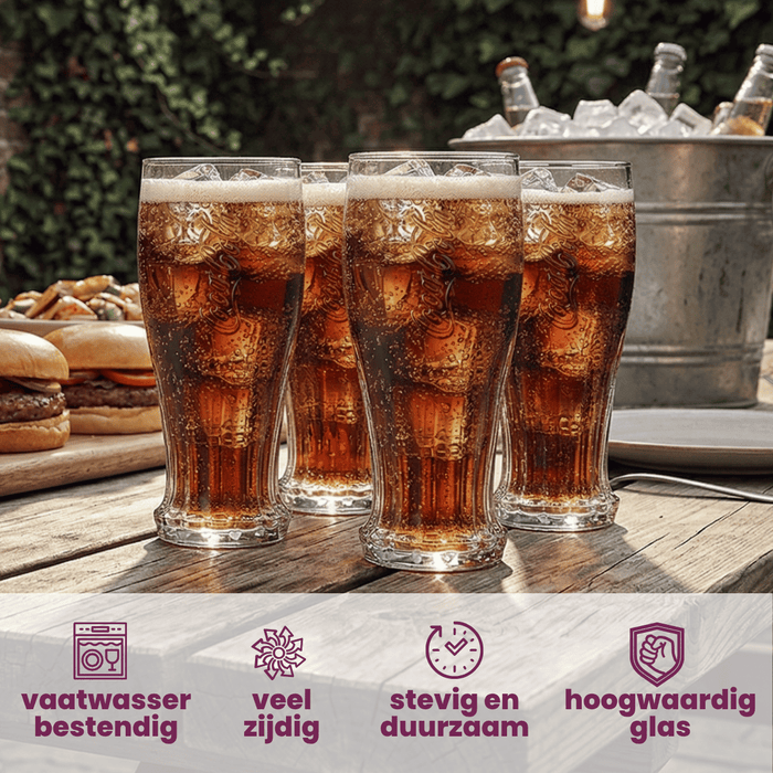 Coca Cola Glazen - Longdrinkglazen - Frisdrankglazen - Crown Cap - 350 ml - 4 stuks