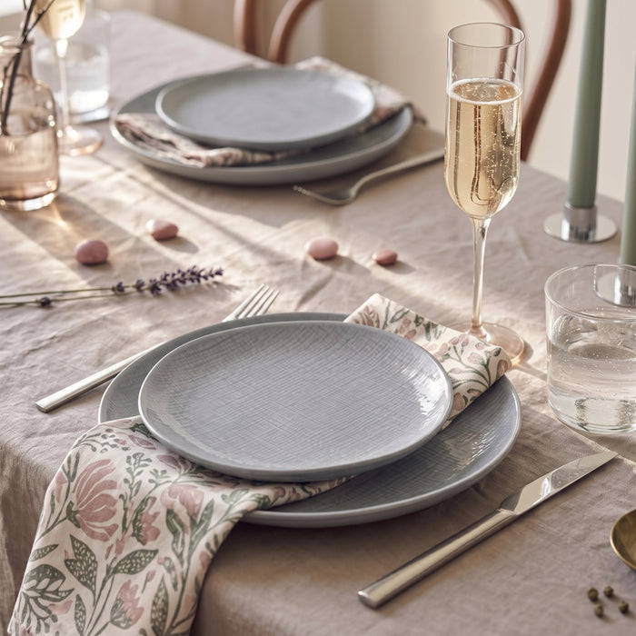 Cookinglife Dinerborden Linen Grijs ø 27 cm – 6 stuks