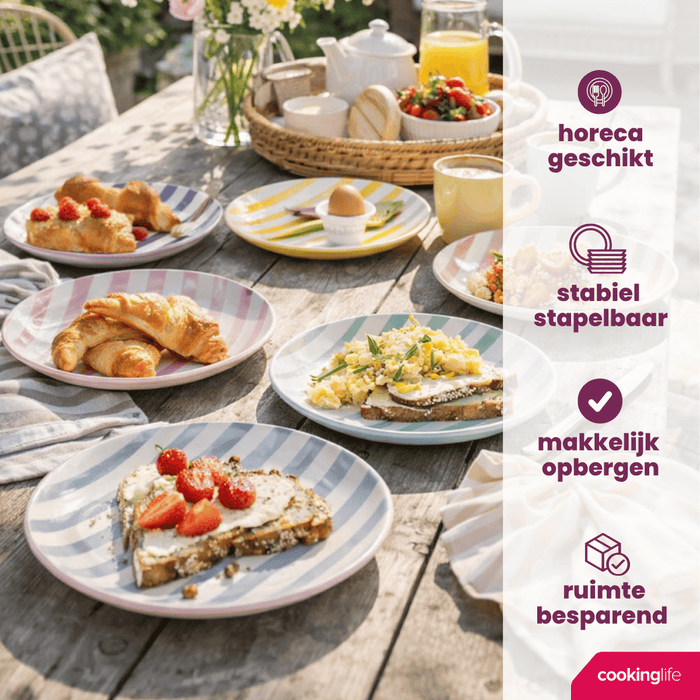 Cookinglife Ontbijtborden / Dessertborden Spring Vibes ø 19 cm - 6 Stuks