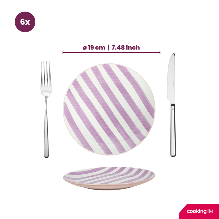 Cookinglife Ontbijtborden / Dessertborden Spring Vibes ø 19 cm - 6 Stuks