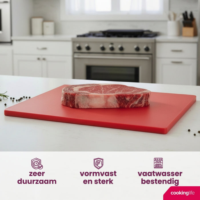 Cookinglife Snijplank HACCP Rood 45 x 30 cm - voor vlees