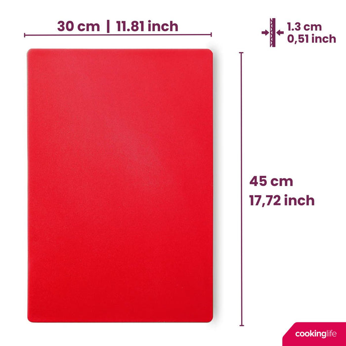 Cookinglife Snijplank HACCP Rood 45 x 30 cm - voor vlees