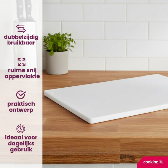 Cookinglife Snijplank HACCP Wit 45 x 30 cm - voor zuivel & brood