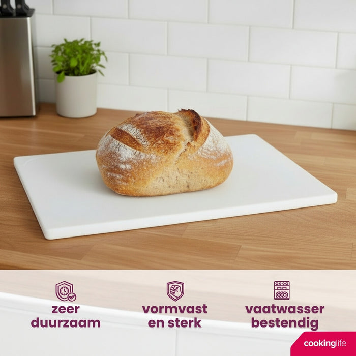 Cookinglife Snijplank HACCP Wit 45 x 30 cm - voor zuivel & brood