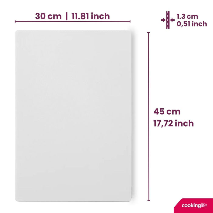 Cookinglife Snijplank HACCP Wit 45 x 30 cm - voor zuivel & brood