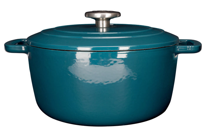 Cosy & Trendy Braadpan met deksel Fontestic Gietijzer Green Heron Ø 24 cm / 4.6 Liter - geëmailleerde anti-aanbaklaag