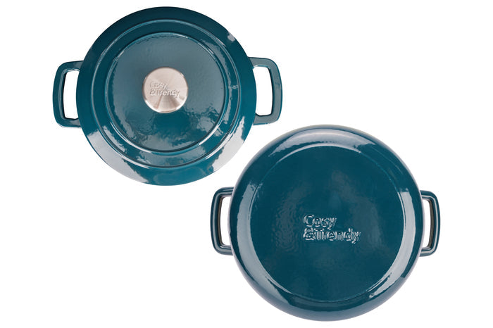 Cosy & Trendy Braadpan met deksel Fontestic Gietijzer Green Heron Ø 24 cm / 4.6 Liter - geëmailleerde anti-aanbaklaag