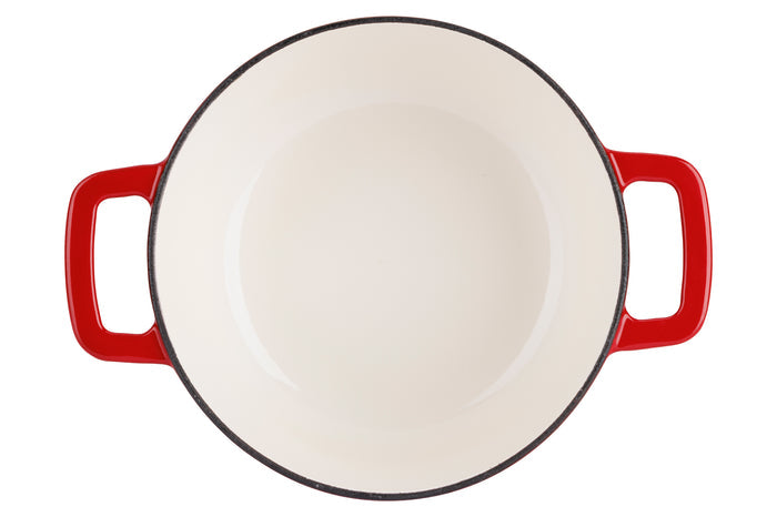 Cosy & Trendy Braadpan met deksel Fontestic Gietijzer Traditional Red Ø 20 cm / 2.7 Liter - geëmailleerde anti-aanbaklaag