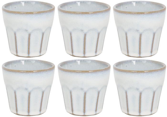 Cosy & Trendy Espresso Kopjes Bistro Vintage White 90 ml - 6 stuks