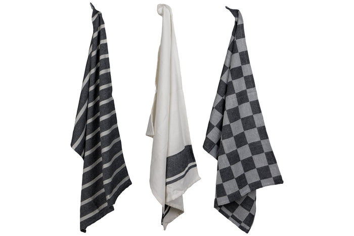 Cosy & Trendy Theedoeken Stoff Black Chambray 50 x 70 cm - 3 Stuks
