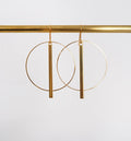 DECO/07 brass ring+bar earrings