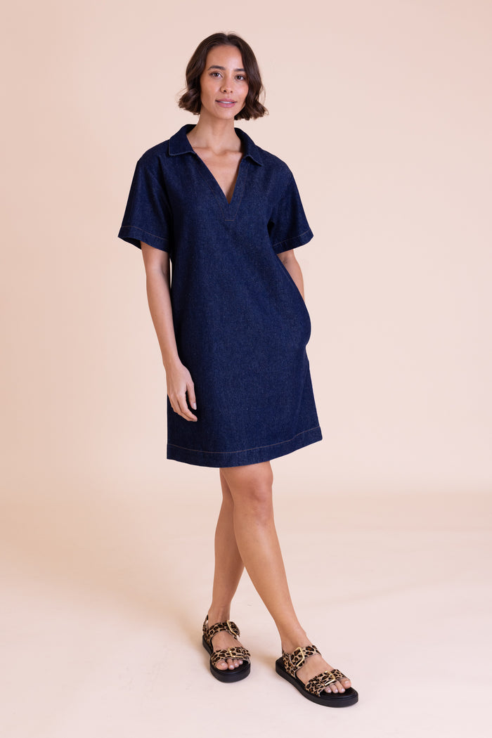 DM3211 Open Collar Dress