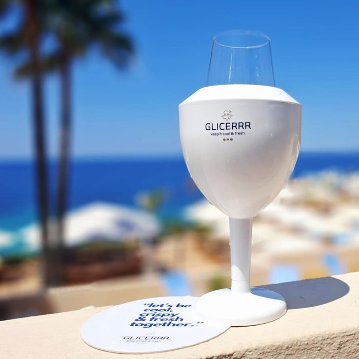 GLICERRR Wijnglas koeler en houder set + glas - 4 stuks