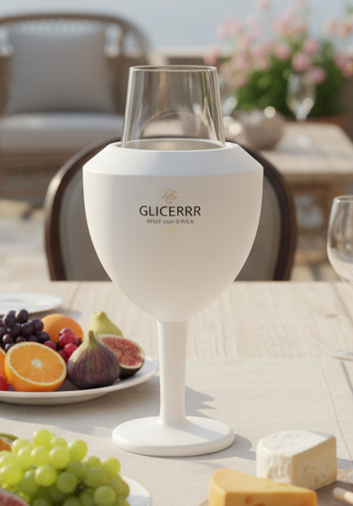 GLICERRR Wijnglas koeler en houder set + glas - 4 stuks