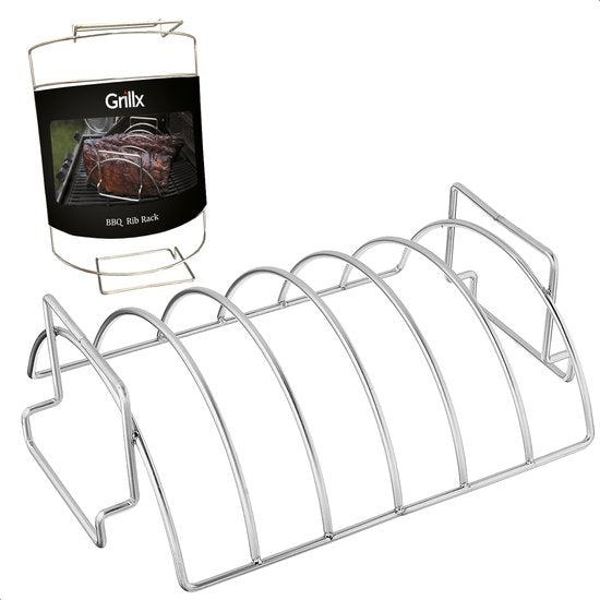GrillX BBQ Sparerib Rek - Hittebestendig Staal - Grillen van Vlees en Gevogelte
