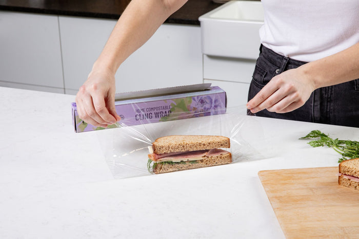 Home Compostable Cling Wrap. Keeps Food Fresh & Safe.