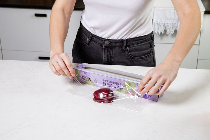Home Compostable Cling Wrap. Keeps Food Fresh & Safe.