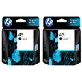 HP 45 (51645A) Black Ink Cartridges- 2 Pack