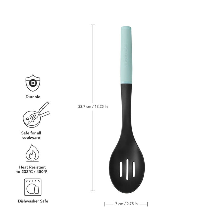 KitchenAid Soft Grip Slotted Spoon - Mineral Water