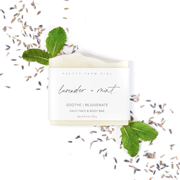 Lavender + Mint Handmade Tallow and Goat Milk Soap Bar