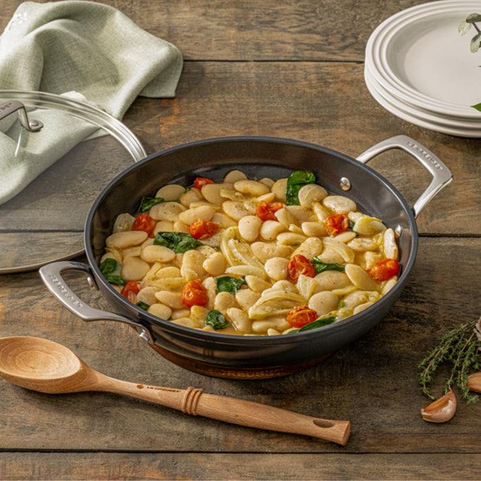 Le Creuset Essential Non-Stick Ceramic Shallow Casserole with Glass Lid - 30cm