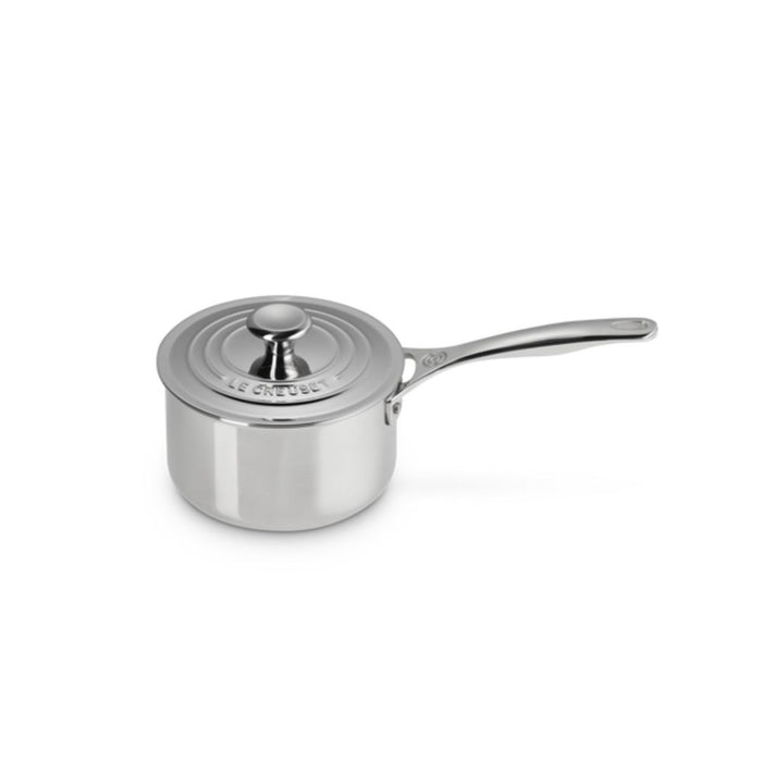 Le Creuset Signature 3 Ply Stainless Steel Saucepan with Lid - 16cm
