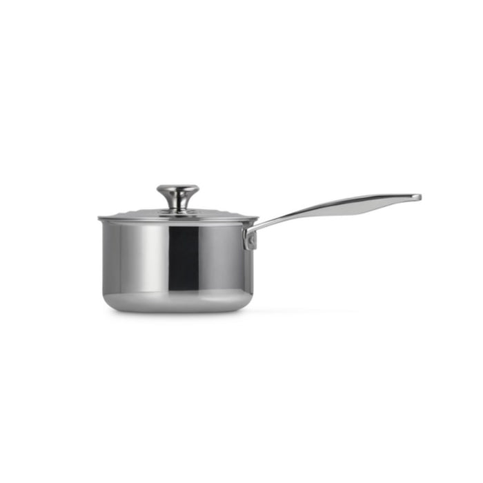 Le Creuset Signature 3 Ply Stainless Steel Saucepan with Lid - 16cm