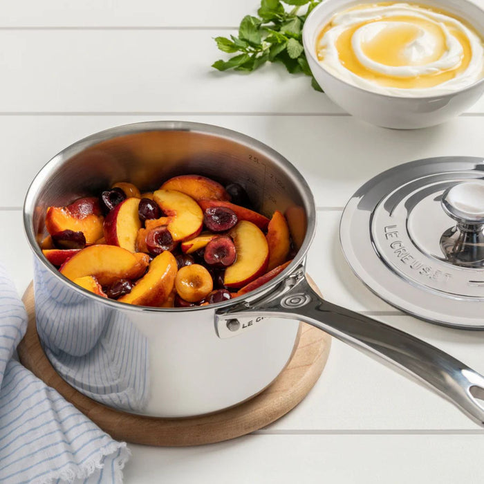 Le Creuset Signature 3 Ply Stainless Steel Saucepan with Lid - 16cm